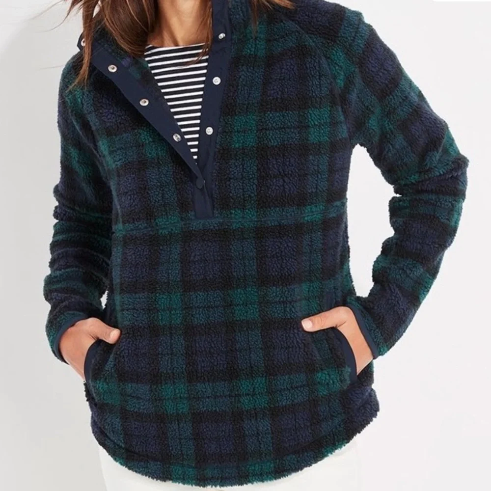 Vineyard Vines Sherpa Snap-Placket Fleece Women’s Size Large - Picture 2 of 6